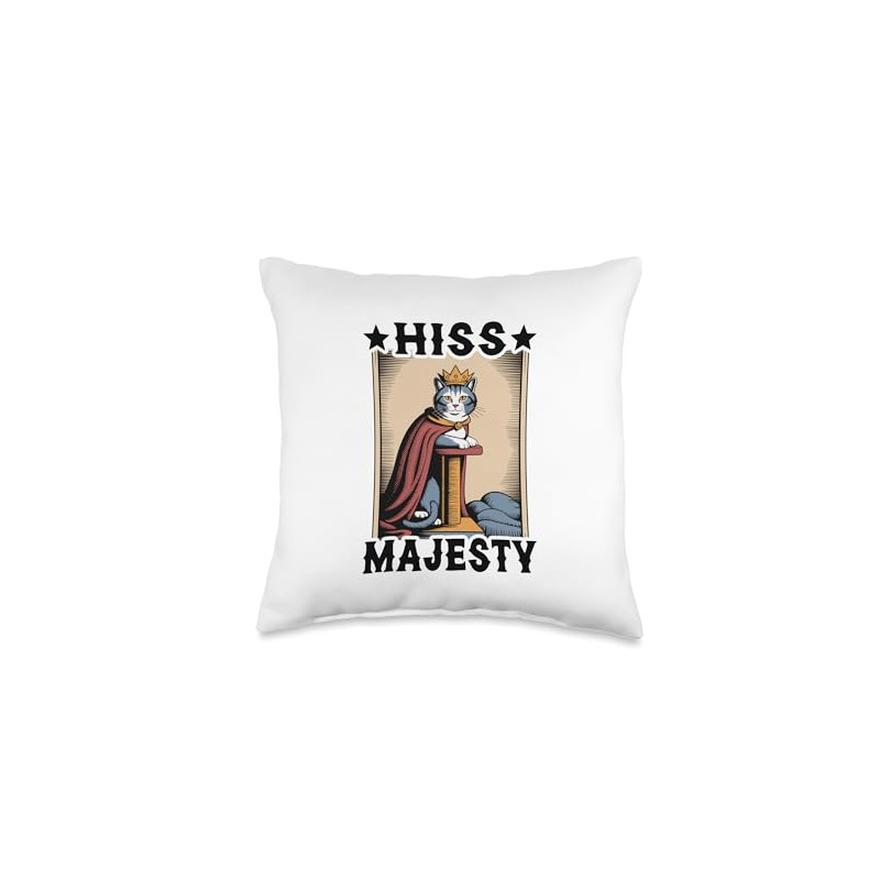 Hiss Majesty Cat Scratching Post Tree Cat Throw Pillow