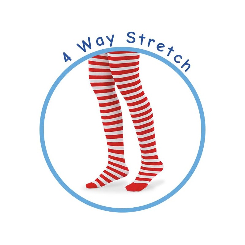 Jefferies Socks Girl's 2-6X Stripe Tights, Red/White, 4-6 Years