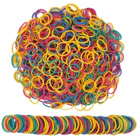 Foshine Rubber Bands small mini elastic band yellow blue green red 1300pcs rubber band 1.2inch small rubber bands office supplies home inside diameter 0.63in (Multicolour)