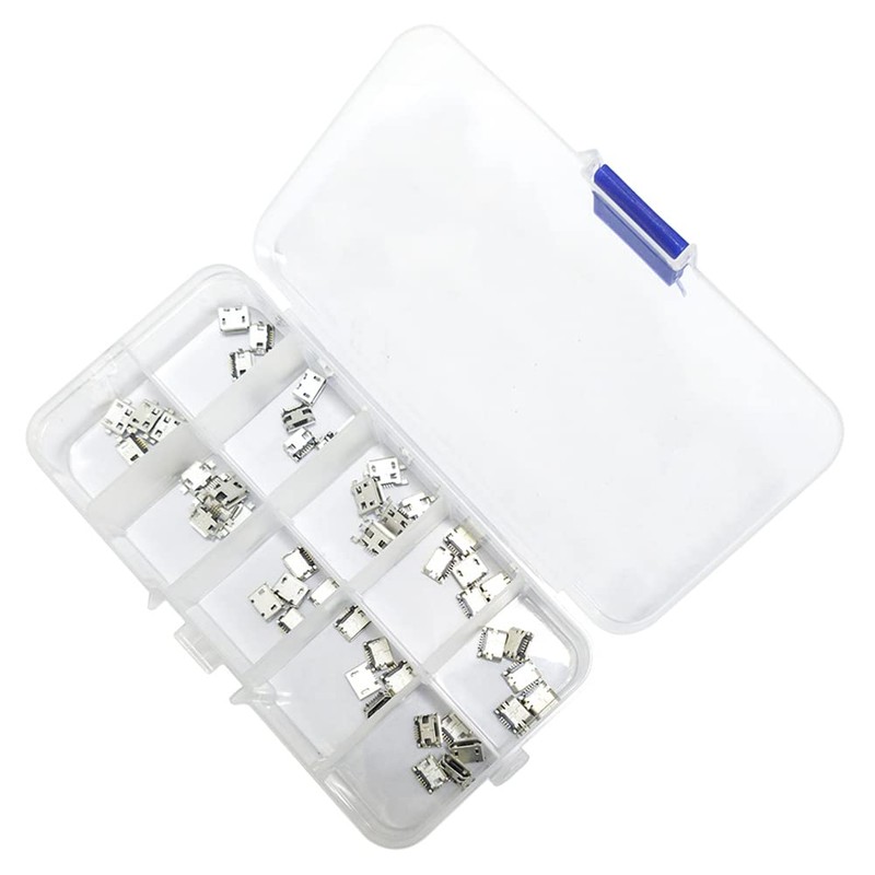 PENGLIN 50PCS Micro USB Female Connector Micro USB Female Socket