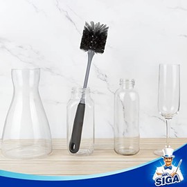 MR.SIGA Cepillo para Polvo Botella Mango Largo, Cepillo para Polvo Limpieza para Botella de Agua, cristalería, Paquete de 2