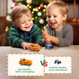 Advent Calendar Children, Advent Calendar 2024 Children's Car Toy from 3 4 5 6 Years Boys Girls Children Christmas Calendar 2024 Christmas Gifts for Filling Construction Site Vehicle Gift for Children