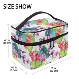 Makeup Bag, Hand Painted Orchid Travel Makeup Organizer Bag Cosmetic Cases Toiletry Bags for Girl Women Ladies