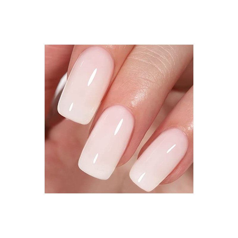 AILLSA Esmalte de uñas de gel blanco lechoso, jalea translúcida