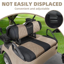 Jaxpare Golf Cart Seat Covers for EZGO TXT and RXV Golf Carts.Breathable and Washable Sandwich Mesh Air Spacer.Renew Your Golf Cart. (Beige/Black)