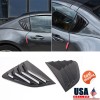 car-attention Carbon Look Rear Side Window Louver Shutter Cover Trim