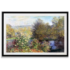 Monet Wall Art Collection The The Corner of the Garden at Montgeron, 1876 Fine Giclee Prints Wall Art In Premium Quality Ready to Hang Black Frame