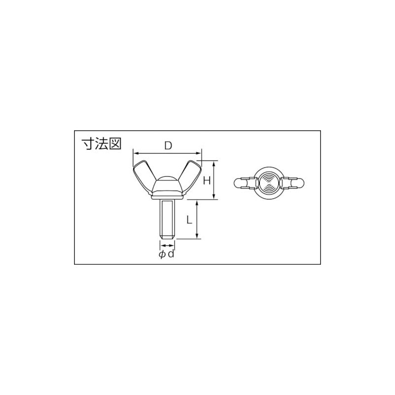 TRUSCO B35-0308 Pressed Butterfly Bolts, Stainless Steel, M3 x 8,