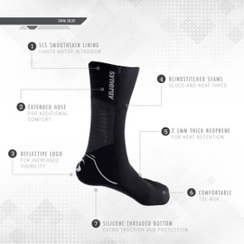 Synergy Swim Socks Neoprene Swim Booties (X-Small) Black
