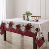 Elrene Home Fashions Clarette Poinsettia Floral Holiday/Christmas Fabric Rectangle Dining
