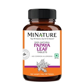 Papaya Leaf Tablets by mi Nature| 90 Tablets, 1000 mg| 45 Days Supply| Vegan| Papaya Leaf| Blood Platelet Boost| Digestion Support| Antioxidants