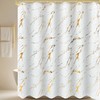 Glawry White Gold Marble Shower Curtain Abstract Crack Texture Geometric