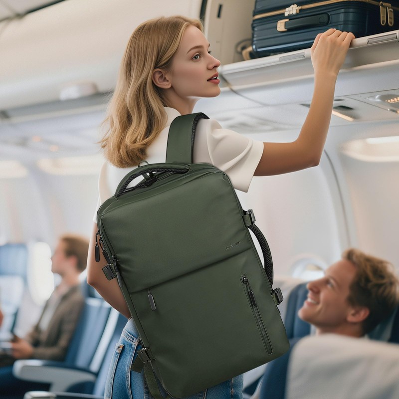 SUIKIHUM Lay Flat Carry on Travel Backpack, 30L Airline Approved,