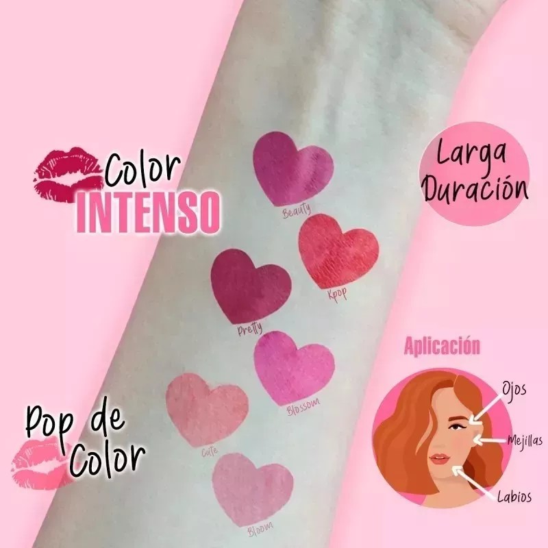 Pink Up 6 Tintas Indelebles Para Labios Kiss Lip Tint