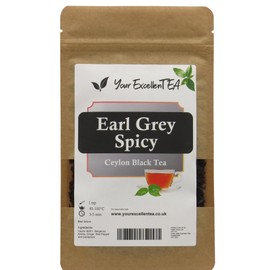 Earl Grey Spicy - Premium Black Loose Leaf Tea with Real Bergamot Oil in Resealable Pouch (100g)
