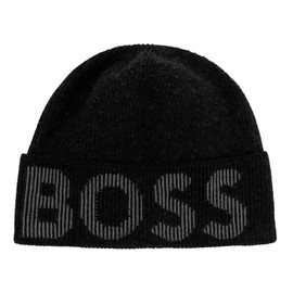 BOSS Herren Mütze Strickmütze Lamico Hat, Farbe:Schwarz, Artikel:-001 Black