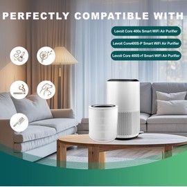 Core 400S HEPA Air Purifier Filter Replacement, Compatible with LEVOIT Core 400S Smart WiFi Air Cleaner Purifier, Core 400S-RF-PA (LRF-C401-YUS), 3-in-1 High-Efficiency Activated Carbon, 2 Pack