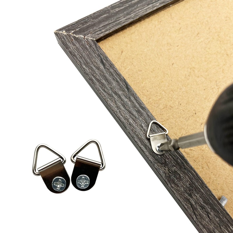 100 Pack Metal Triangle Ring Picture Hangers, D Rings Picture
