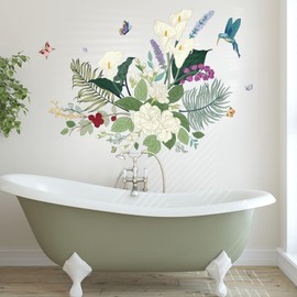 SHUCHING Calla Lily Flower Wall Stickers Peel and Stick, Colorful Floral Wall Decal for Living Room Bedroom Wall Décor DIY