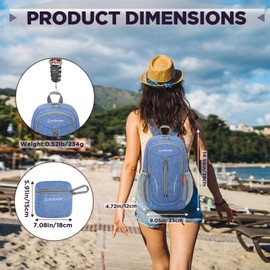 ZOMAKE 10L Small Hiking Backpack for Women Men - Lightweight Packable Hiking Daypack - Tear Resistant Foldable Day Pack for Travel Camping Outdoor Sports(Dark Blue)