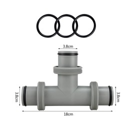 FUFRE T-Piece Hose Connector for Diameter 38 mm Hose, 3 Way, Pool Hose Adapter Intex Bestway Coleman, Pool Extension, Connection Set Pool Hoses, (YKJMNTRH)