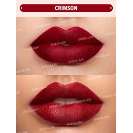 SHEGLAM Matte Allure Liquid Lipstick Long Lasting High Pigment Lipstick Nourishing Sunflower Oil Reduce Lip Care-Crimson