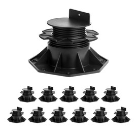 VEVOR Deck Blocks 8 PCS, 2200 lbs / 997.90 kg Load Capacity Deck Support Plastic Pedestal Paver, Raising 3.54-4.65 inch / 90-118 mm, Height Adjustable Shed Foundation Base for Wood Concrete Metal