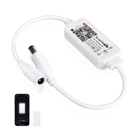 INDARUN Dimmable Led Strip Light Controller Warm White, Controlled by WiFi/App, Work with Alexa, Dimmer Controller for Android/iOS System 12V-24V, Support Voice Control, with Timing Function
