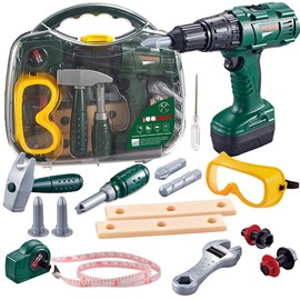 Children's Tool Toy with Hammer, Screwdriver, Children's Tool Set with Adjustable Tool Belt and Tool Accessories, Role Play Toy, Educational Toy for Boys and Girls from 3 Years