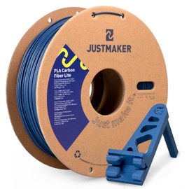 JUSTMAKER PLA Carbon Fiber Lite 3D Printer Filament, Upgrade Strength Matte Filament, Upgrade Cardboard Spool, Dimensional Accuracy +/-0.03mm, 1.75mm, 1 kg (2.2 lbs), Carbon Blue