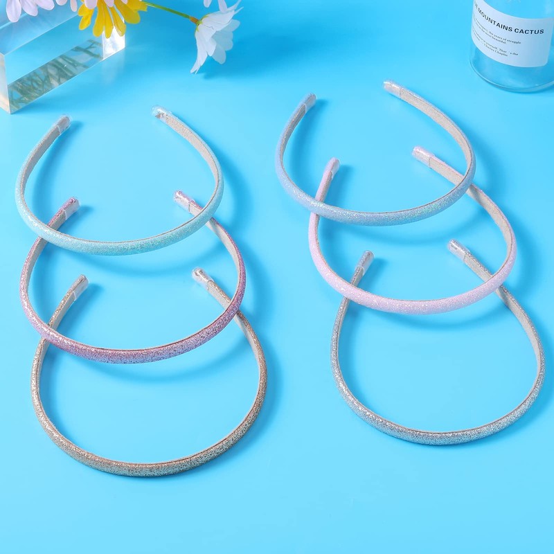 Fishdown Thin Glitter Headbands for Girls,Glitter Sequin Headbands for Girls,Sparkle