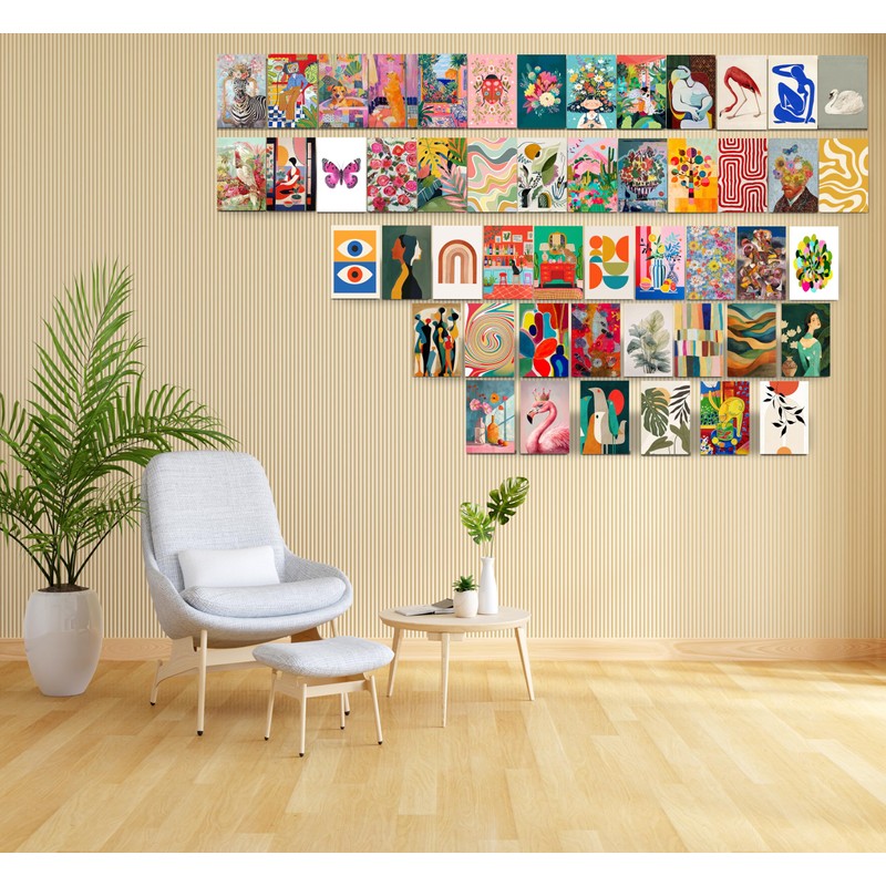 ZEAY 50 Pcs 4”x6” Eclectic Wall Collage Kit – Maximalist