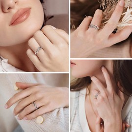 Suplight 925 Sterling Silver Cubic Zirconia Infinity Ring for Women Size 8