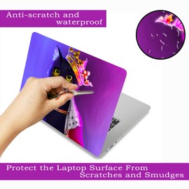 Laptop Skin Sticker Decal,12" 13" 13.3" 14" 15" 15.4" 15.6 inch Laptop Vinyl Skin Sticker Cover Art Protector Notebook PC (2 Wrist Pad Skins Included), Decorative Waterproof Removable,Cat Princess