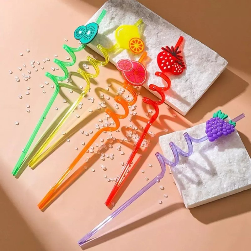 A. 50개 빨대 스프링 스트로우 [D. 딸기 5개] 50 Straws