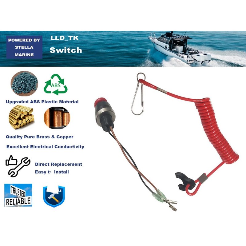 Kill Stop Switch for Tohatsu Nissan Outboard 4-140HP 3A3-06830-0, 3A3068300,