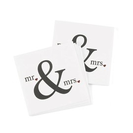 Unbranded Ampersand Wedding Napkins Pack of 100 Paper Cocktail Reception Party