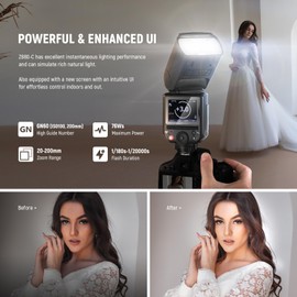 NEEWER Z880-C 2.4G 76Ws TTL Camera Flash Speedlite Compatible with Canon, Upgraded UI, Adjustable Modeling Lamp, TTL/M Quick Switch TCM Key, 1/8000s HSS 7.2V/3000mAh Battery 600 Full Power Flash