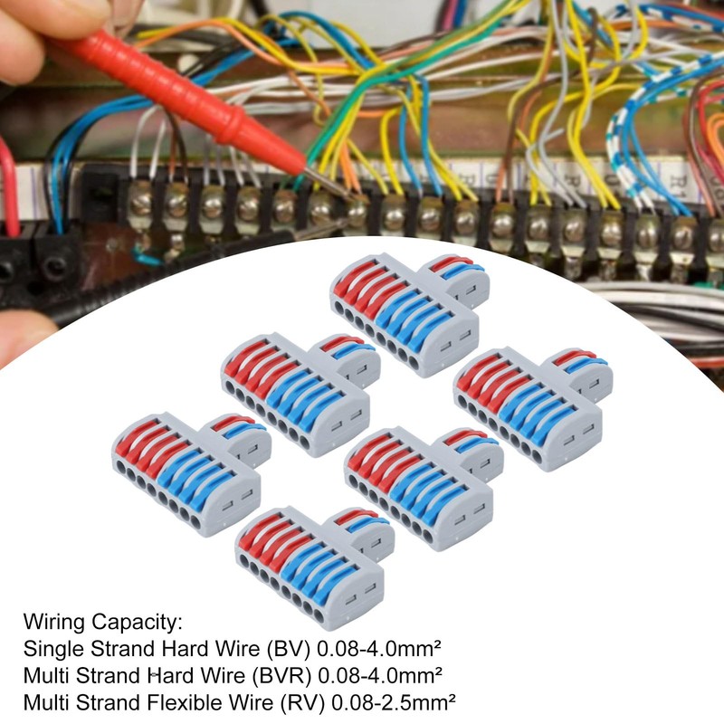 6 Uds Conector de Cable de Palanca 2 en 8