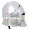 L M Handicrafts Medeaval Visored Barbuta Templar Crusader Silver Viking