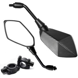 【2023 Upgraded】Motorcycle Convex Rear View Mirror, Mirrors for Bike,Motorcycle,Atv,Scooter, With 10mm Bolt, 7/8" Handle Bar Mount Clamp for Cruiser, Suzuki， Honda, Victory and More