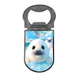 3D LiveLife Bottle Openers - Seal Pups from Deluxebase. Seal Magnetic Drink Opener with Lenticular 3D Image. Fridge Magnet Gifts for Kitchen and Bar Accessories.