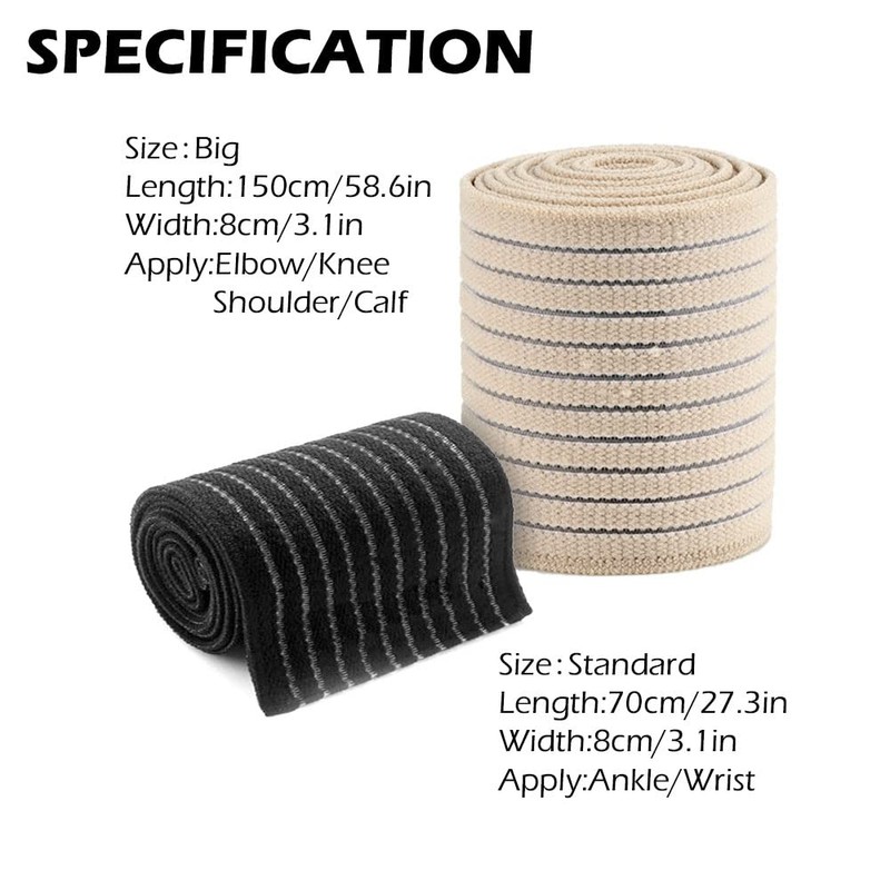 Elfzone Elastic Bandage Wrap with Velcro - 4 Packs -