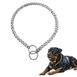 Dog Chain Collar Metal Slip Dogs Link Training Collar Pet Puppy Heavy Duty Martingale Collars for XS Small Medium Large Big XL Breed Dogs Silver S