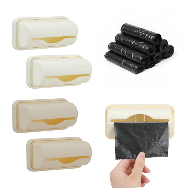 JINGIHE 4 Pcs Trash Bag Holder with 200 Garbage Bags,