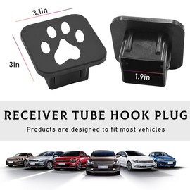 KVAEY 2 Inch Trailer Hitch Cover, Rubber Tube Plug Insert Cap for 2" Receivers, Square Dustproof Tow Receiver Tube Plug Cap, Universal Tow Hitch Cover for for Most Vehicles, SUV (Cat Paw)