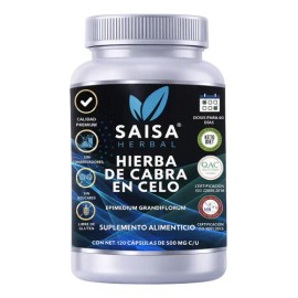 Hierba De Cabra En Celo | Epimedium Spp | Suplemento Alimenticio | 500 Mg | 120 Cápsulas | Vitalidad Energía Natural
