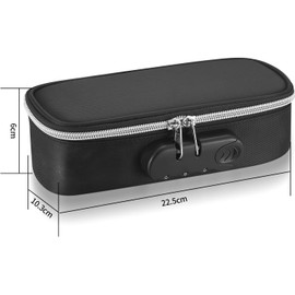 Caja de lápices de cerradura combinada longzhuo, caja de lápices de gran capacidad de 80 ranuras, impermeable, caja de almacenamiento de papelería, caja de lápices expandible - negro