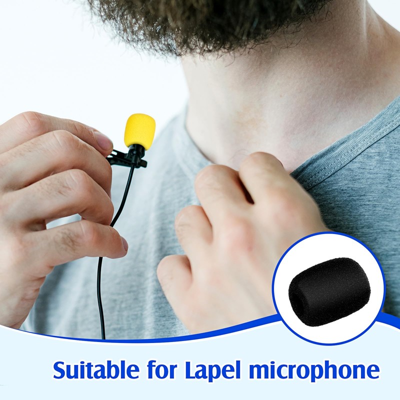 Juexica 30 Pcs Mini Size Lapel Headset Microphone Windscreen Sponge