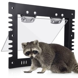 MorningRo 1 Pack 11.8" x 9.5" x 0.8" Large Raccoon One Way Excluder Door Inimitable Outside Live Trap Raccoon Repellent Dog Proof Eviction Possum Trap for Attics Home Farms